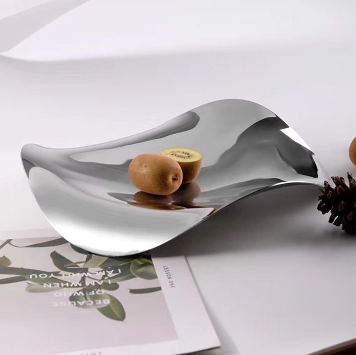 Stainless Steel Organic Serving Plate
