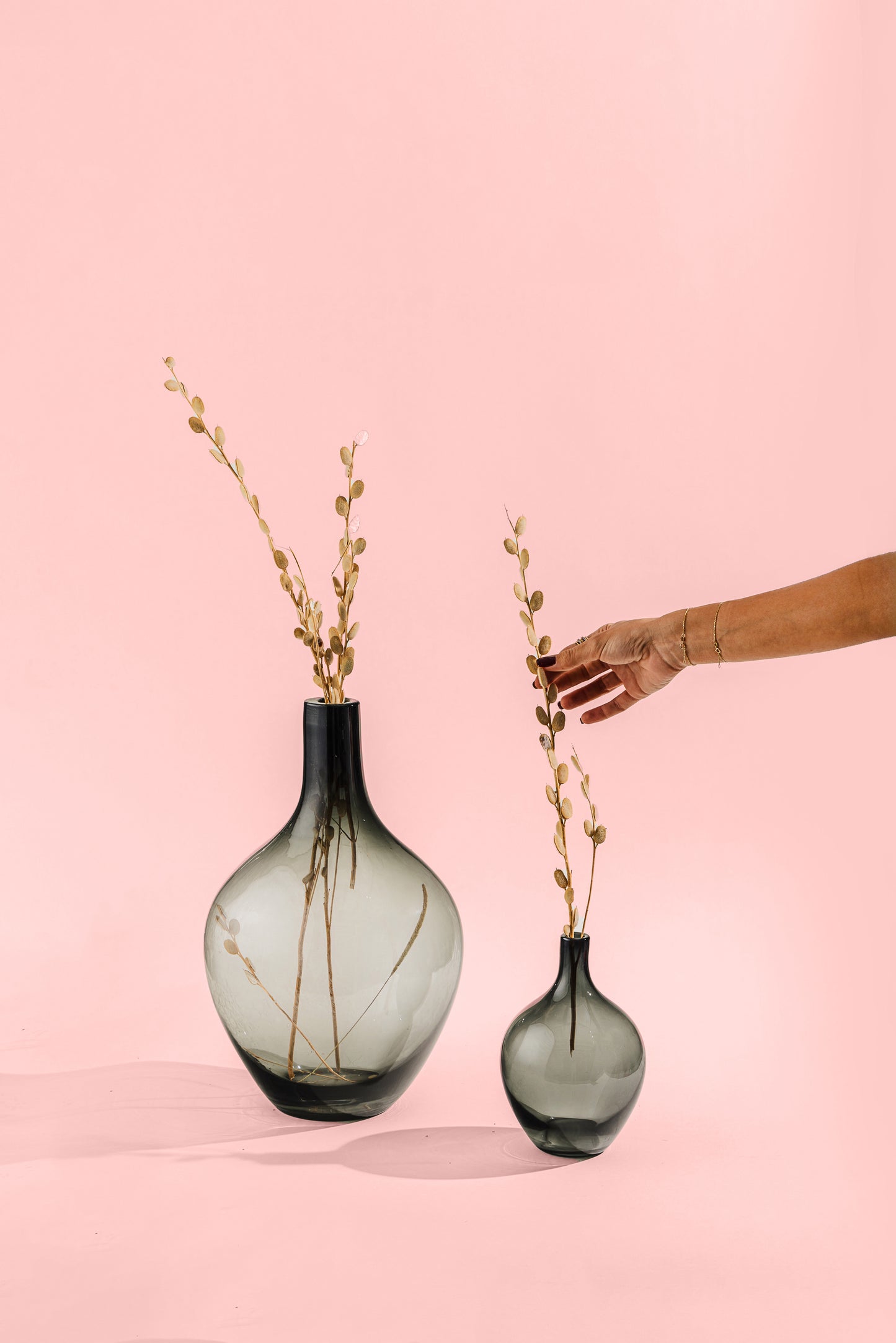 Greyish Glass Round Vase