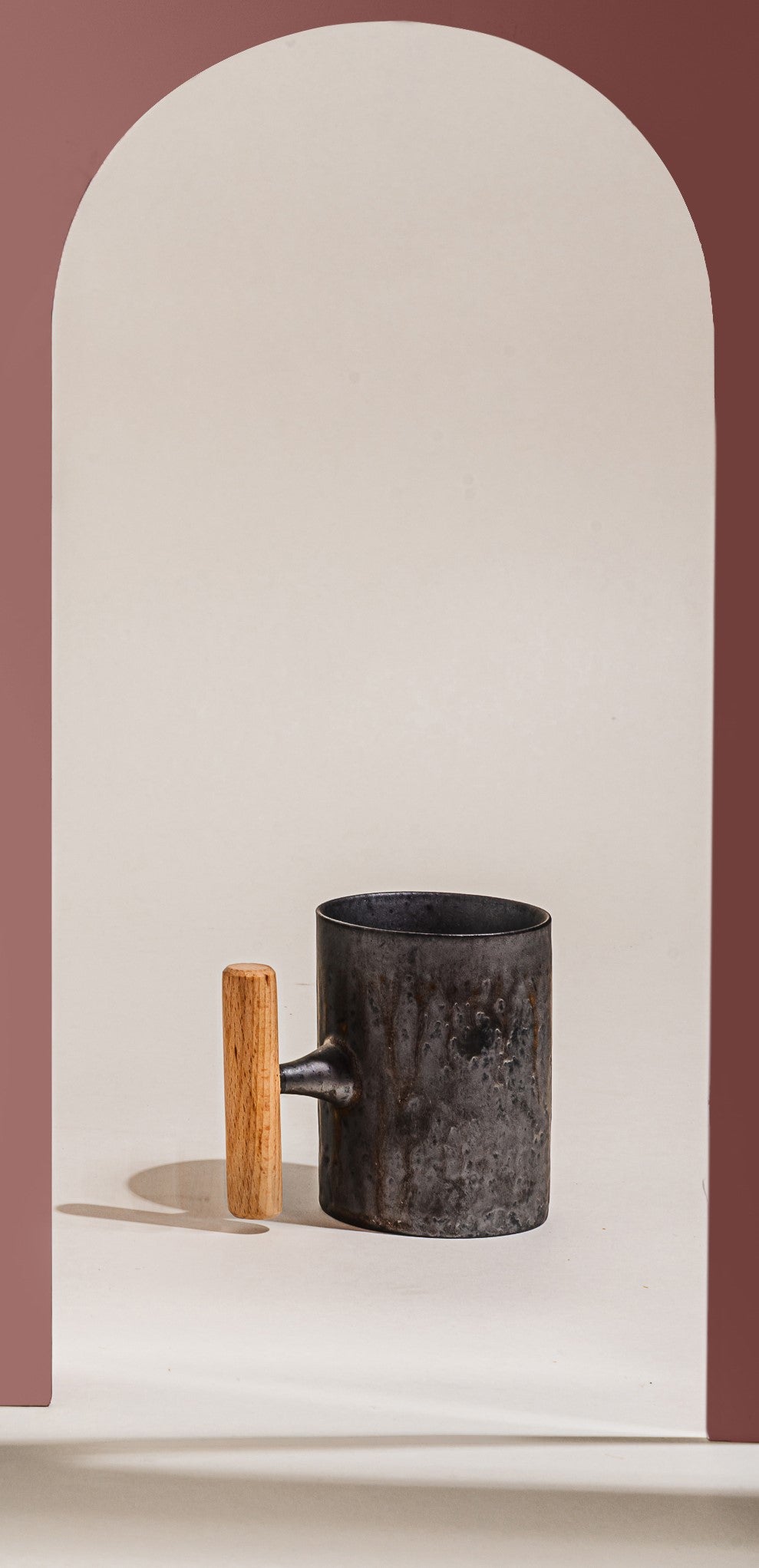 Rustic Style Mug with Wooden Handle