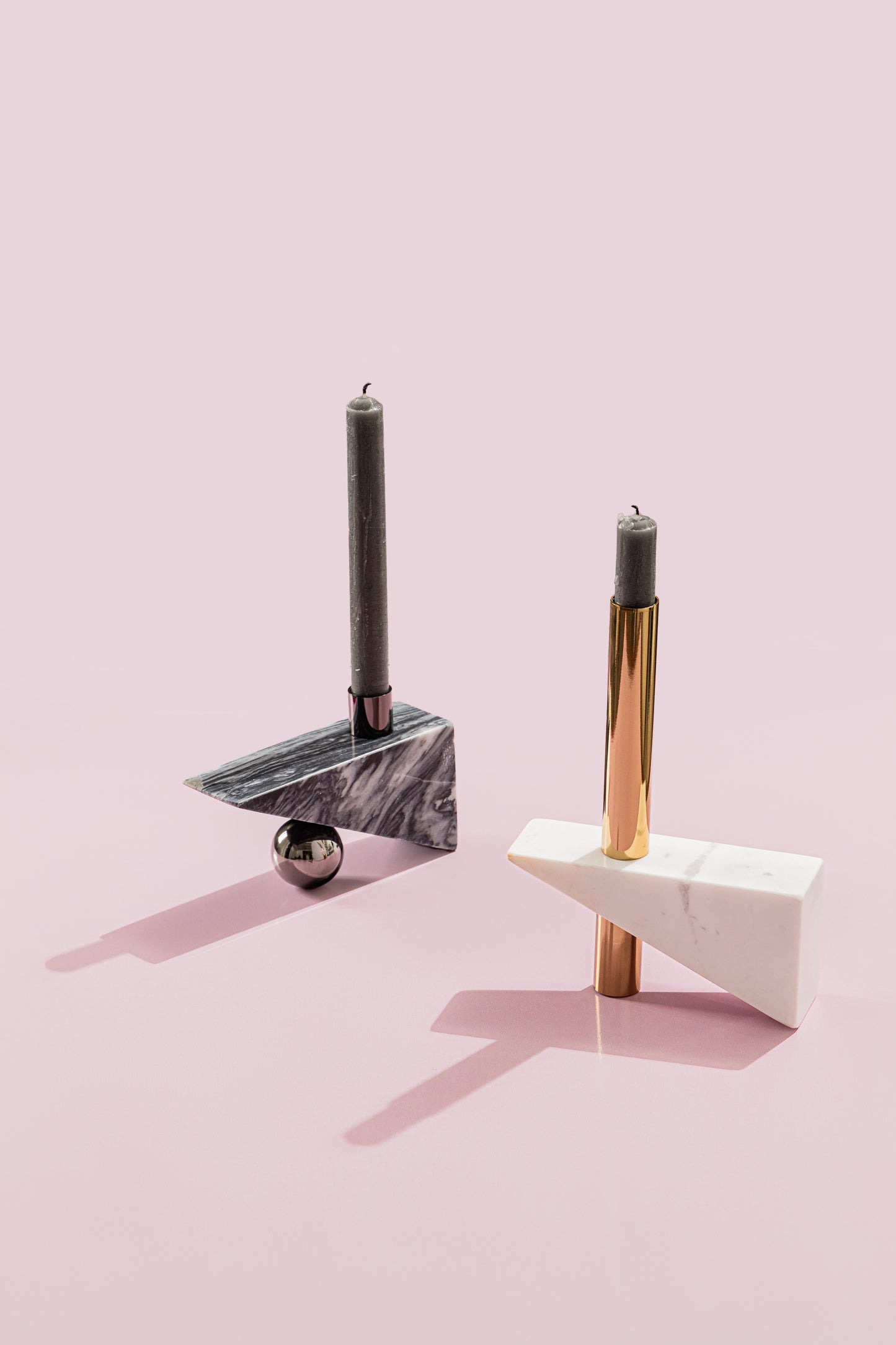Triangular Base Marble Candle Holder