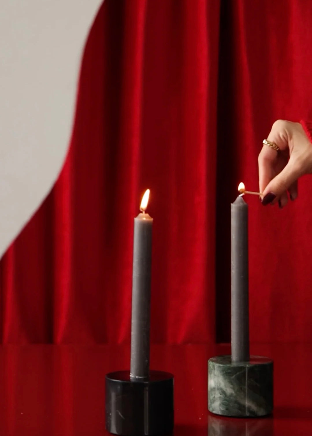 Cylindrical Marble Candle Holder